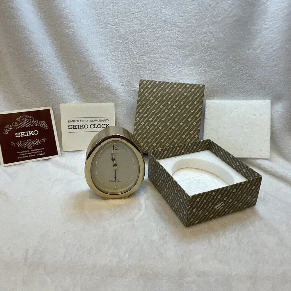 FOR PARTS Vintage Seiko Quartz‎ Chime Alarm Clock Gold Tone